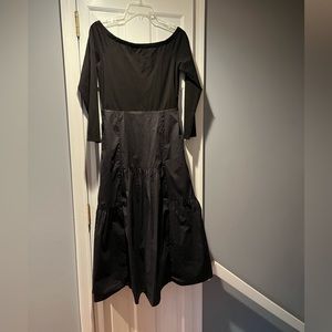 TUCKERNUCK Cameran Eubanks Marissa Black Midi dress sz L
